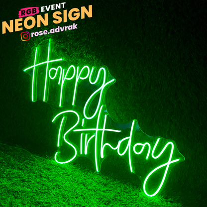 RGB Happy Birthday Neon Sign