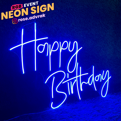 RGB Happy Birthday Neon Sign