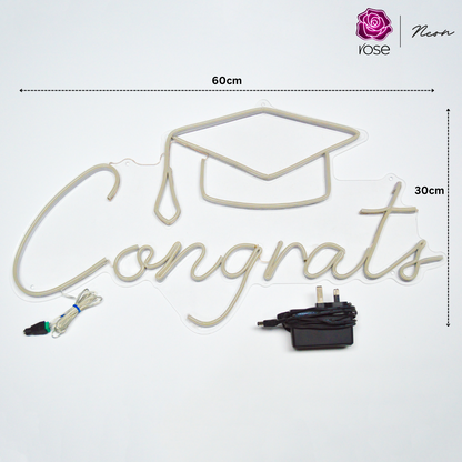 Congrats With Cap Neon Sign